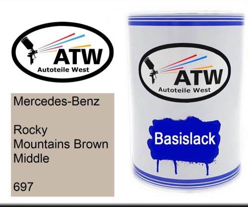 Mercedes-Benz, Rocky Mountains Brown Middle, 697: 500ml Lackdose, von ATW Autoteile West.